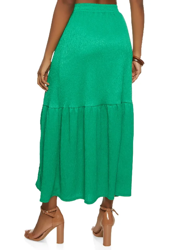 Side Slit Lined Maxi Skirt