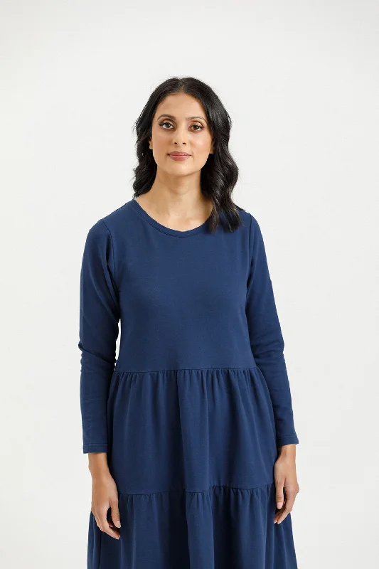 Home Lee L/S Kendall Dress -Indigo Blue