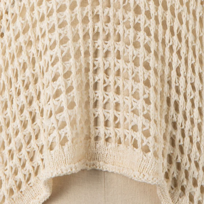 Lightweight Cover-Up Crochet Top (Beige)