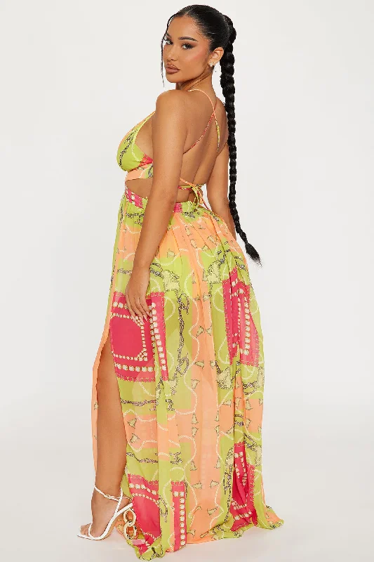 Maylee Chiffon Maxi Dress - Lime