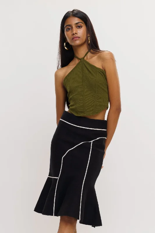 Olive Tie Up Top