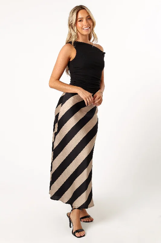 Wells Maxi Skirt - Black Stripe